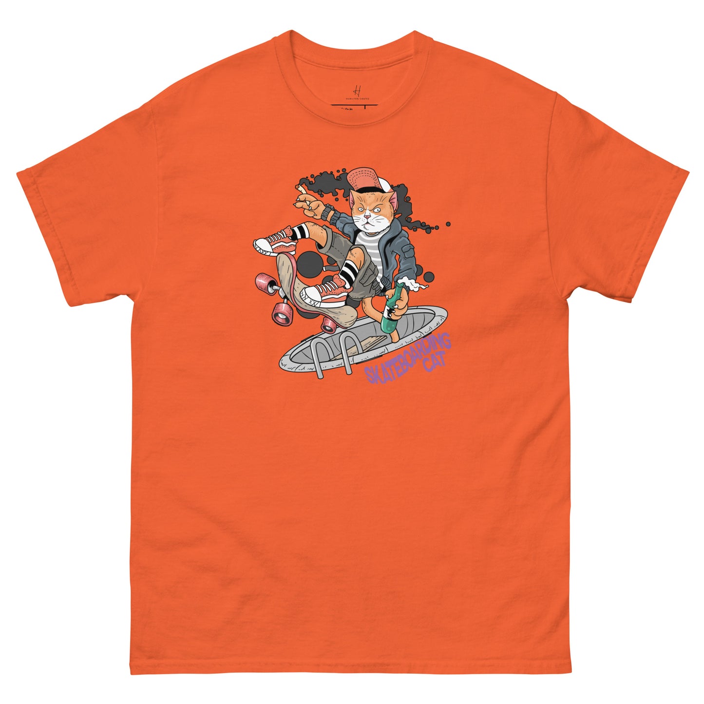 Everyday Comfort Classic Tee - Skateboarding Rebel Cat
