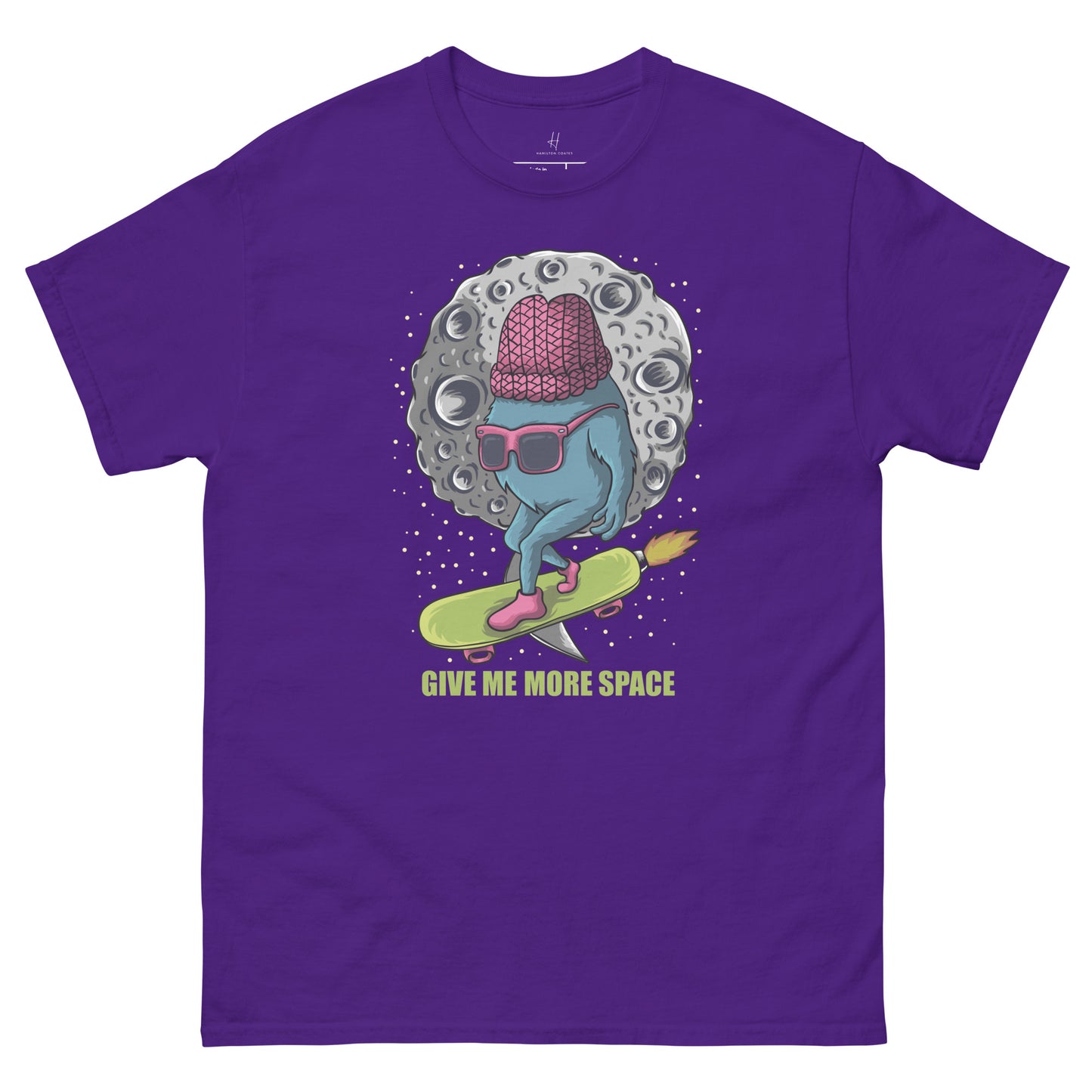 Everyday Comfort Classic Tee - Monster Skateboarding in Space