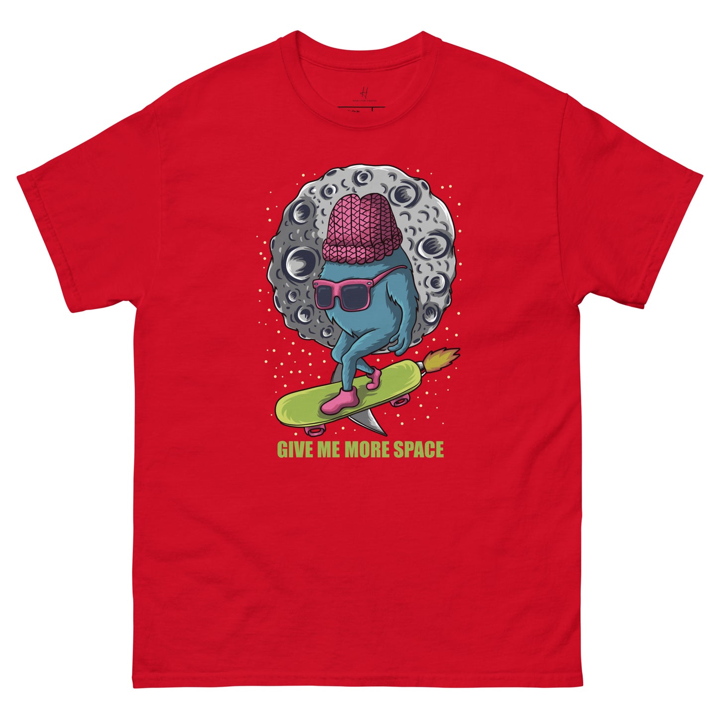 Everyday Comfort Classic Tee - Monster Skateboarding in Space