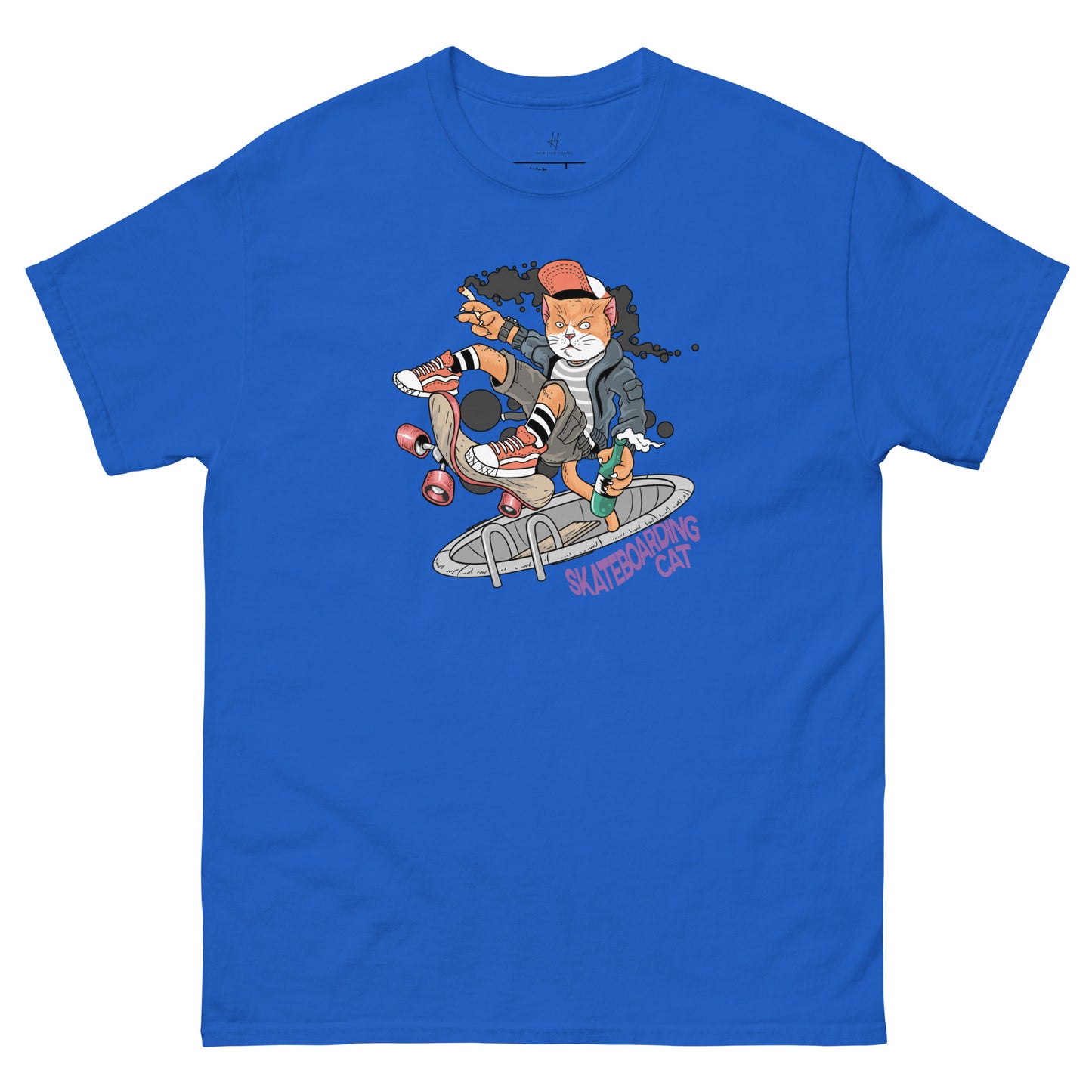 Everyday Comfort Classic Tee - Skateboarding Rebel Cat