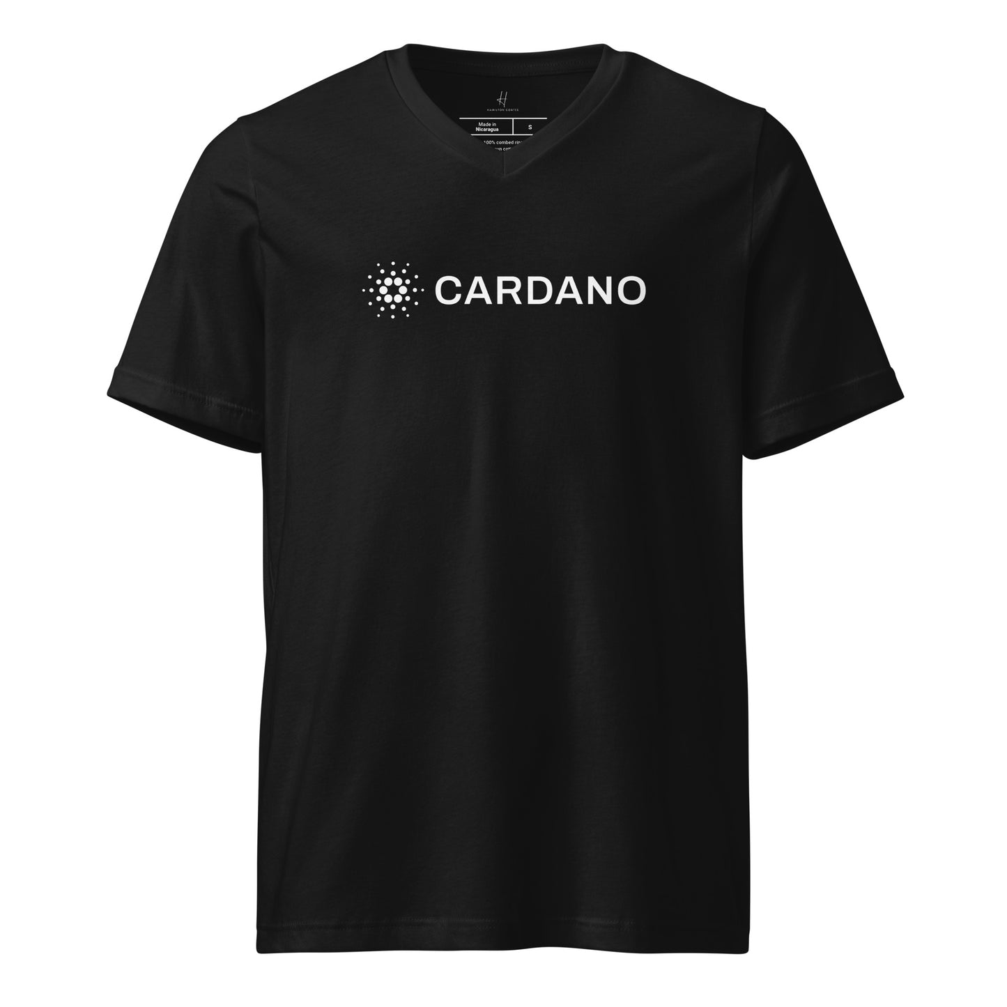 Unisex Signature V-Ausschnitt T-Shirt - Großes Cardano Logo, Inline
