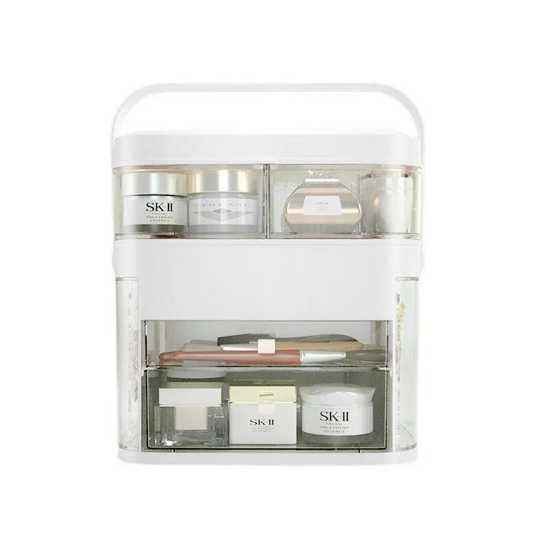 Makeup Storage Organizer with LED Mirror