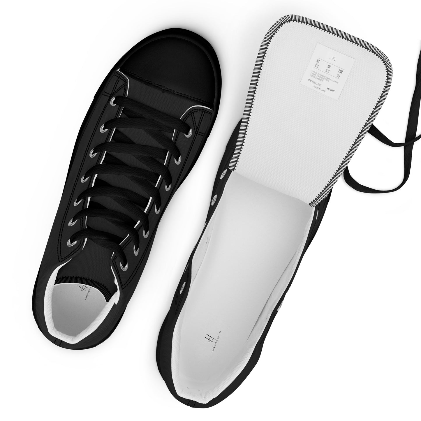 Women’s high top canvas shoes - Charcoal Black