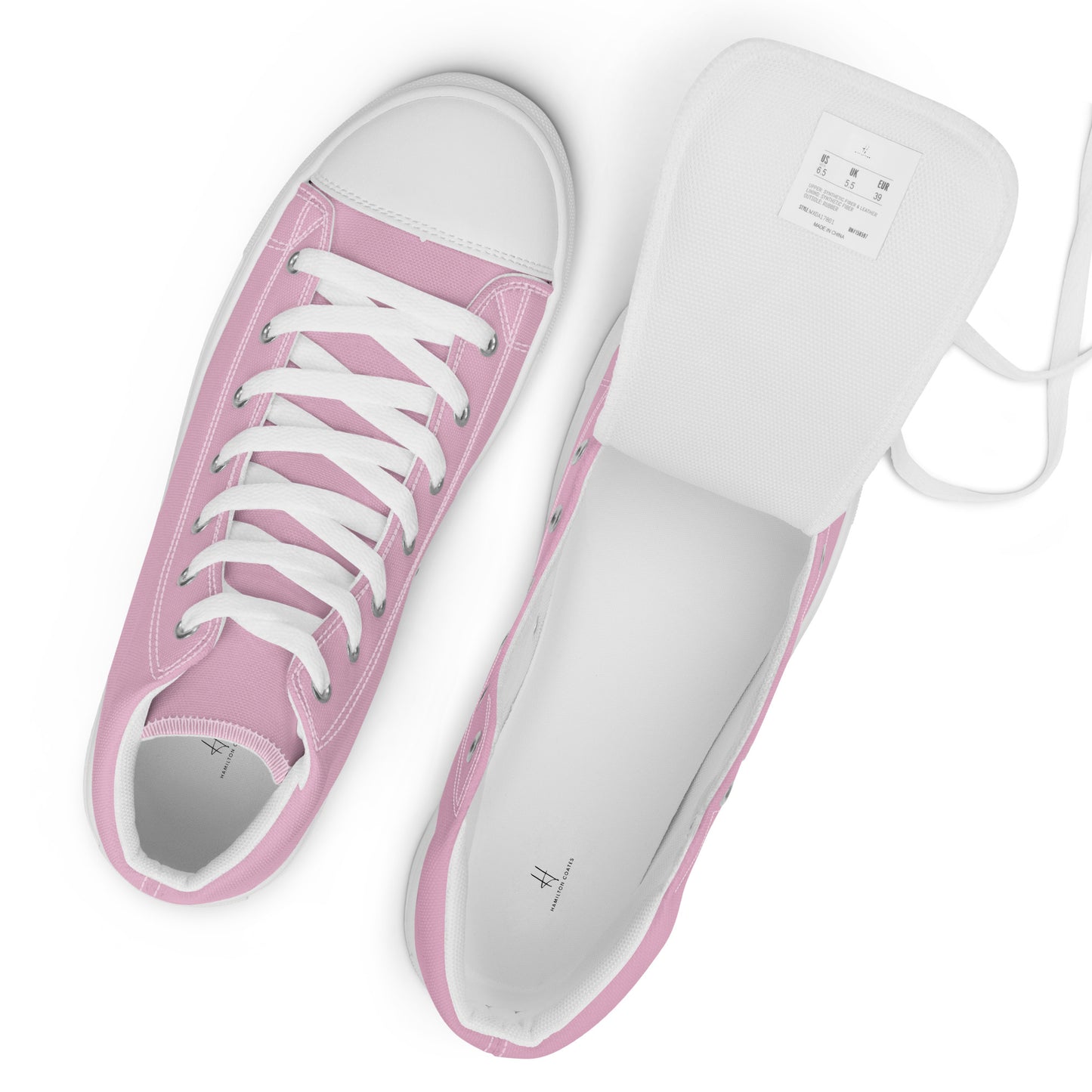 Women’s high top canvas shoes - Blush Pink
