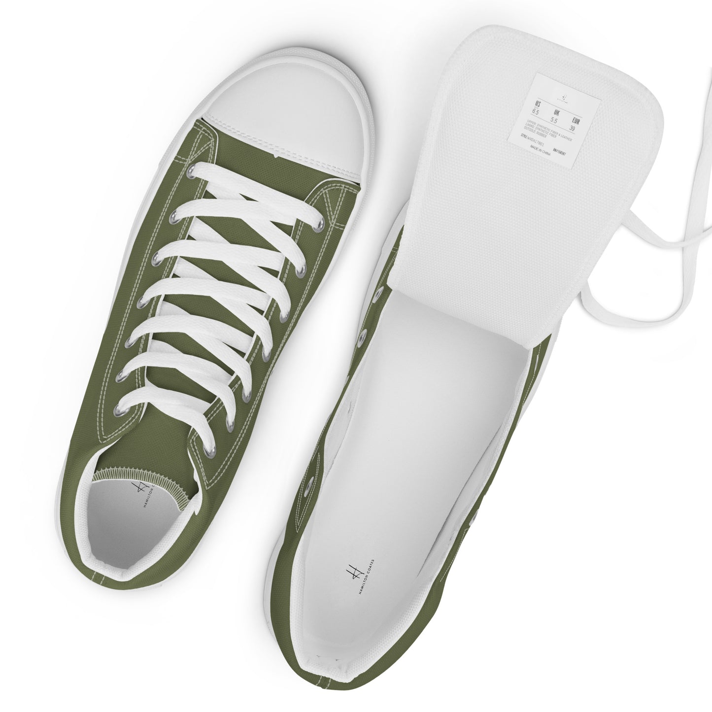 Women’s high top canvas shoes - Olive Green