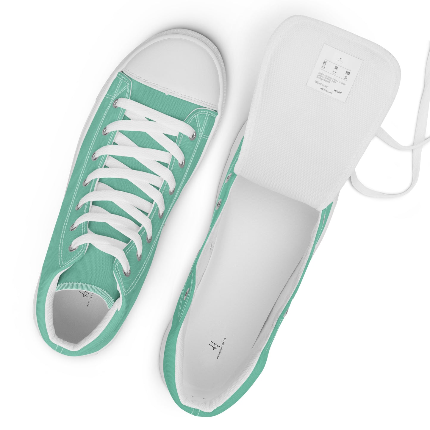 Women’s high top canvas shoes - Mint Green