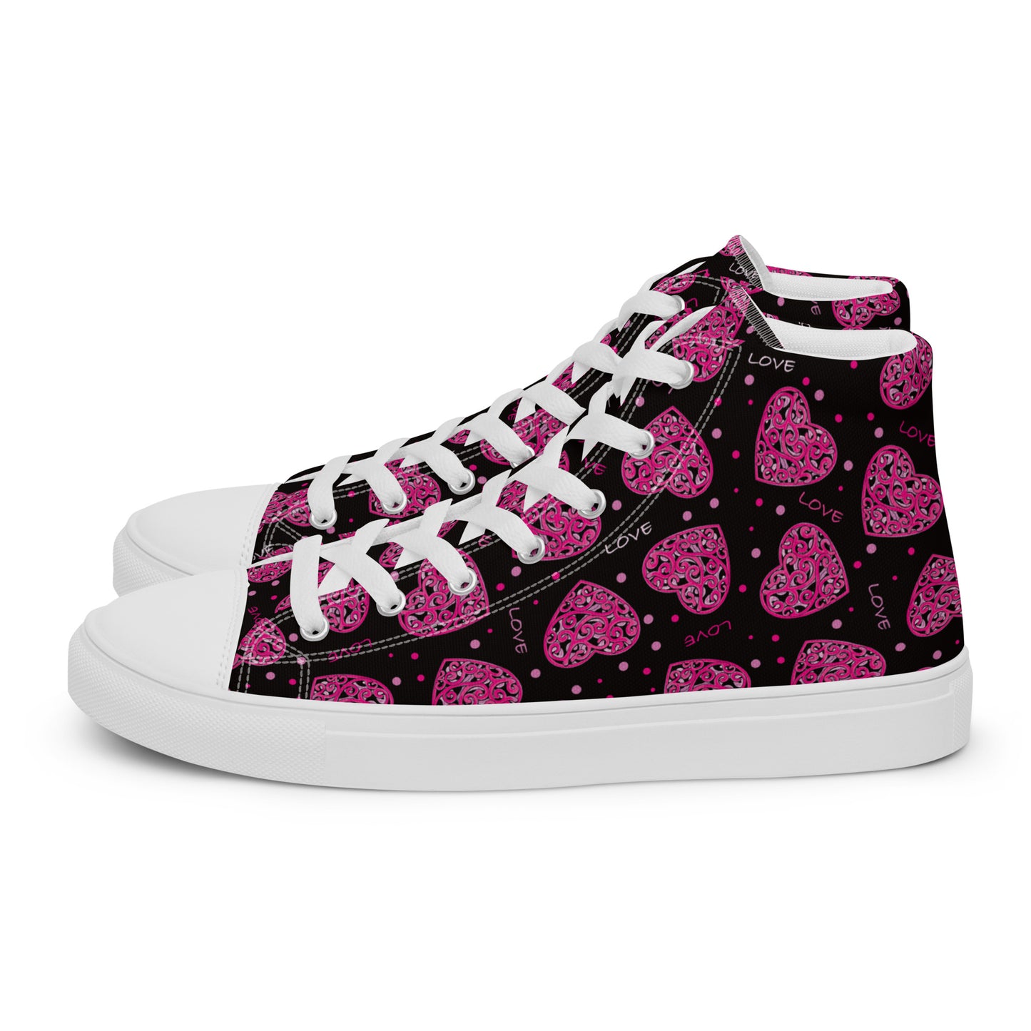 Women’s high top canvas shoes - LoveStruck
