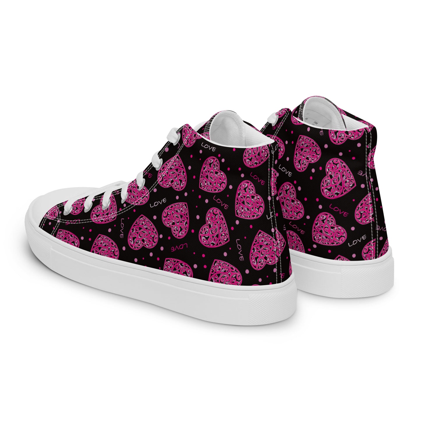 Women’s high top canvas shoes - LoveStruck
