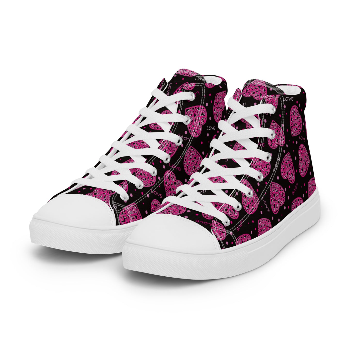 Women’s high top canvas shoes - LoveStruck