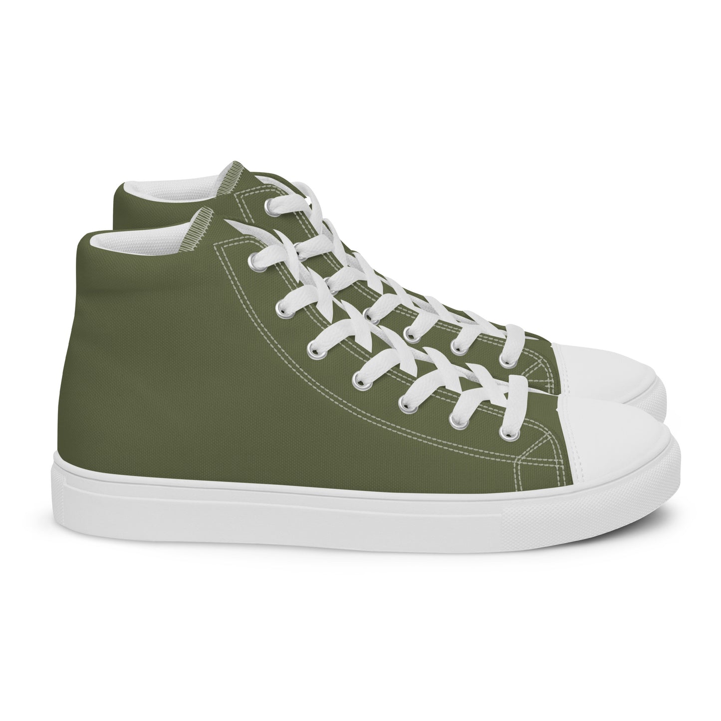 Women’s high top canvas shoes - Olive Green
