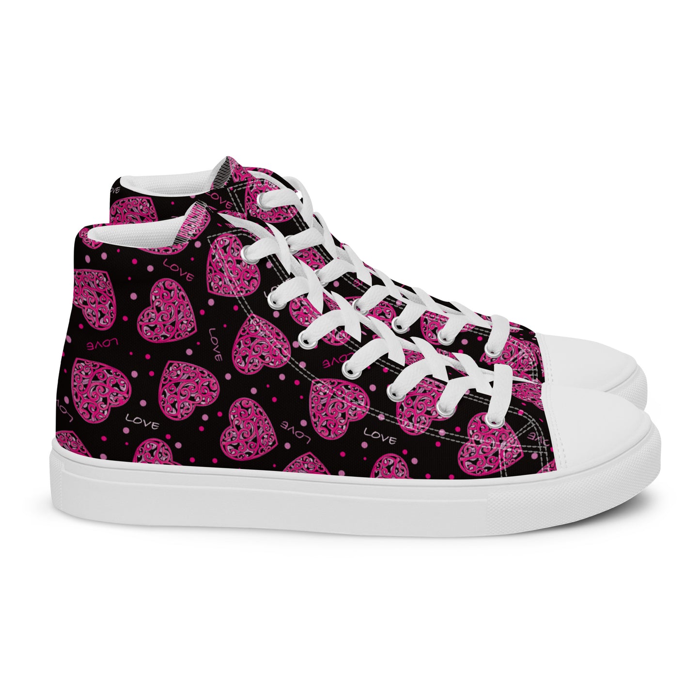 Women’s high top canvas shoes - LoveStruck