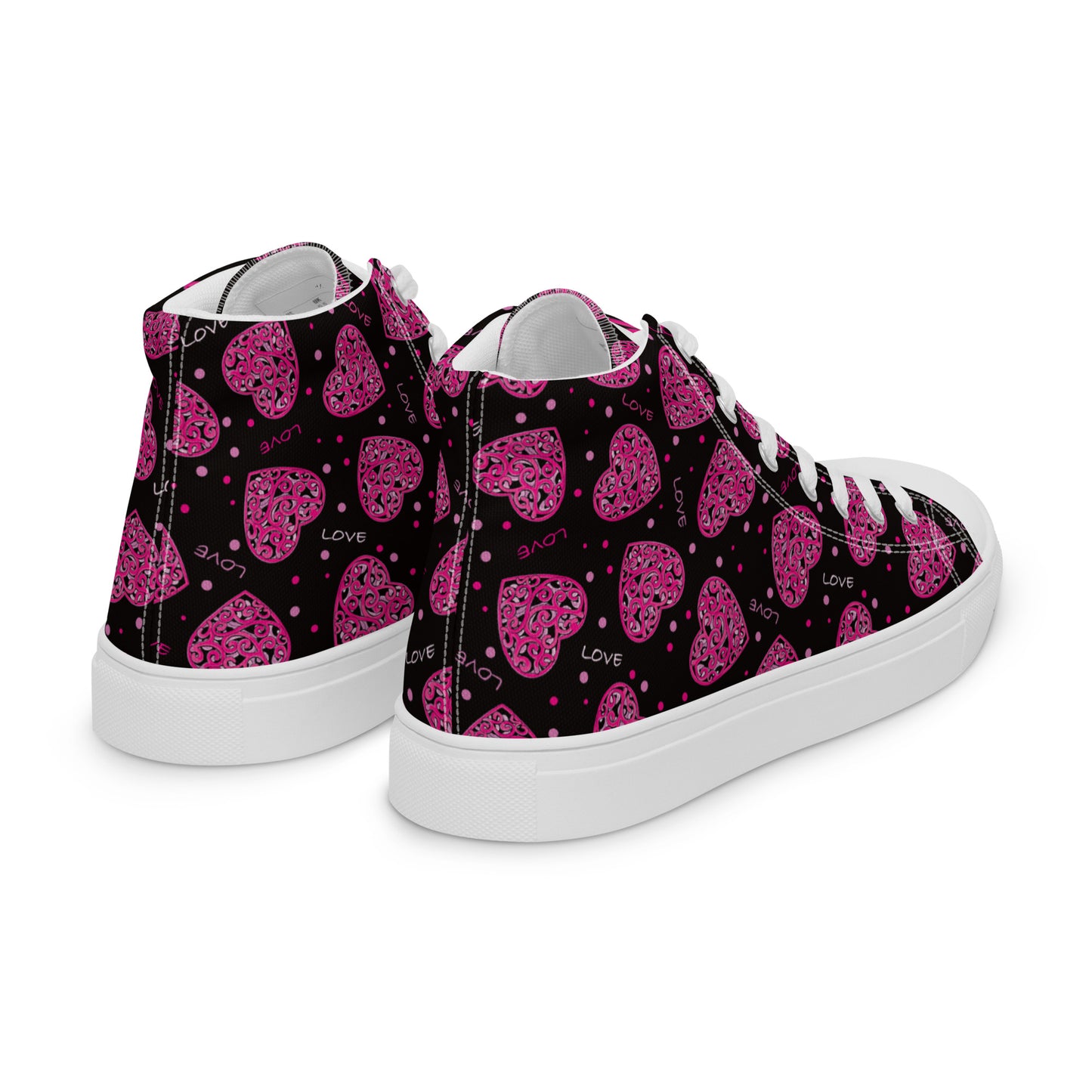 Women’s high top canvas shoes - LoveStruck