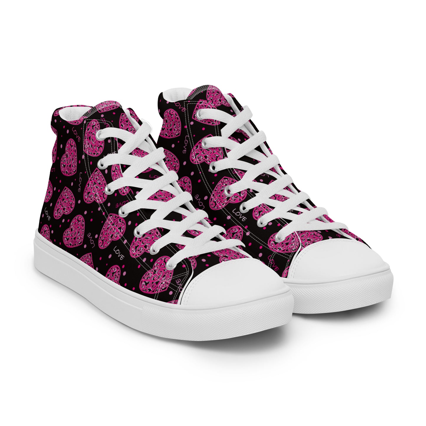 Women’s high top canvas shoes - LoveStruck