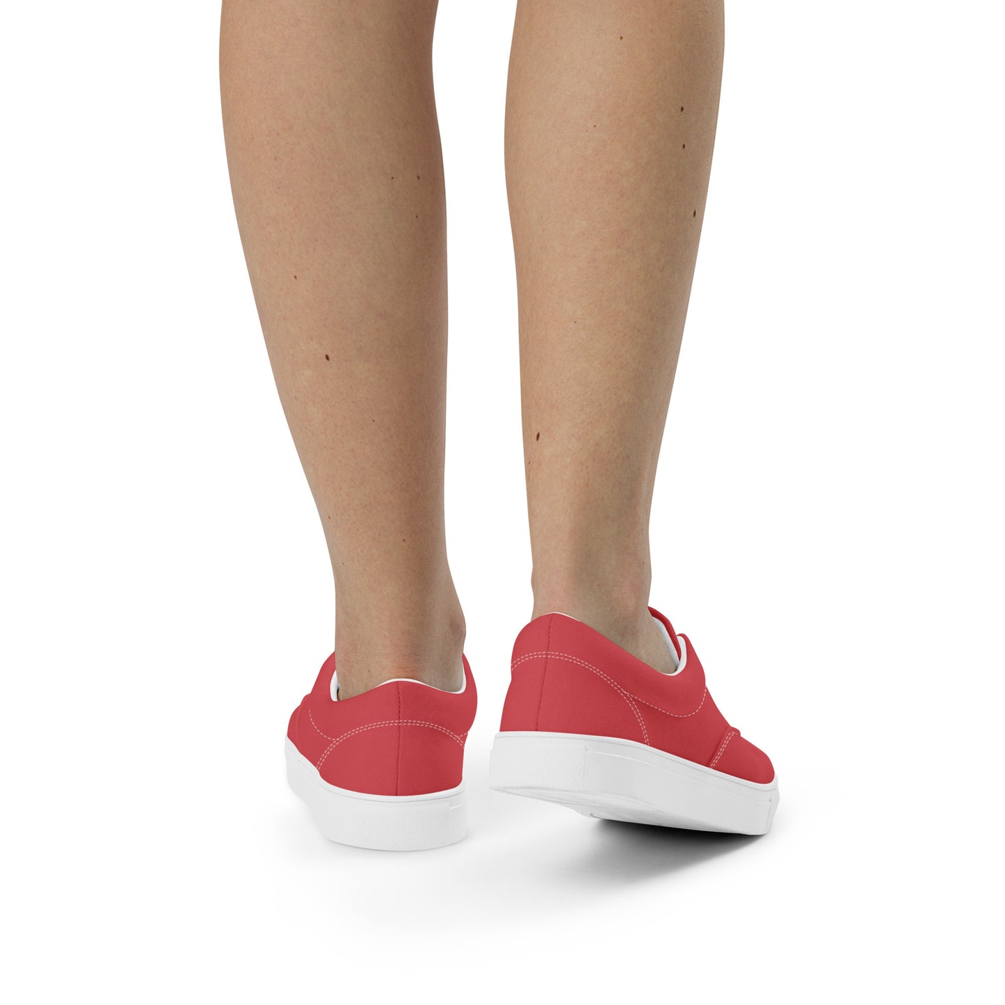 Women’s lace-up canvas shoes - Flamingo Red