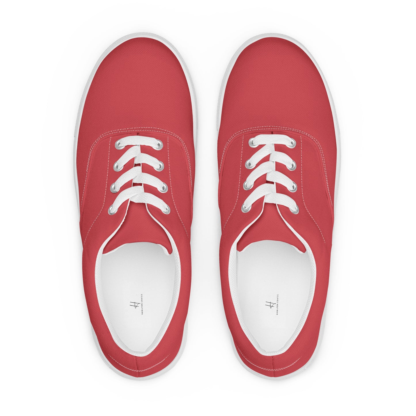 Women’s lace-up canvas shoes - Flamingo Red