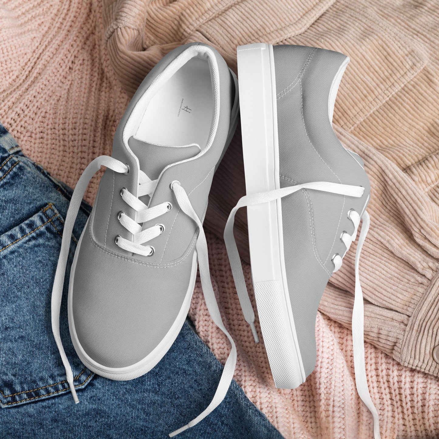 Women’s lace-up canvas shoes - Moonstone Grey
