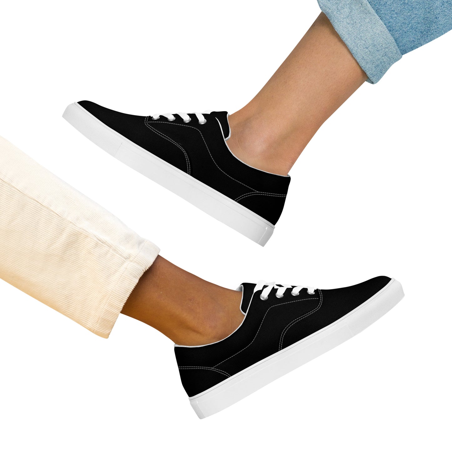 Women’s lace-up canvas shoes - Classic Black