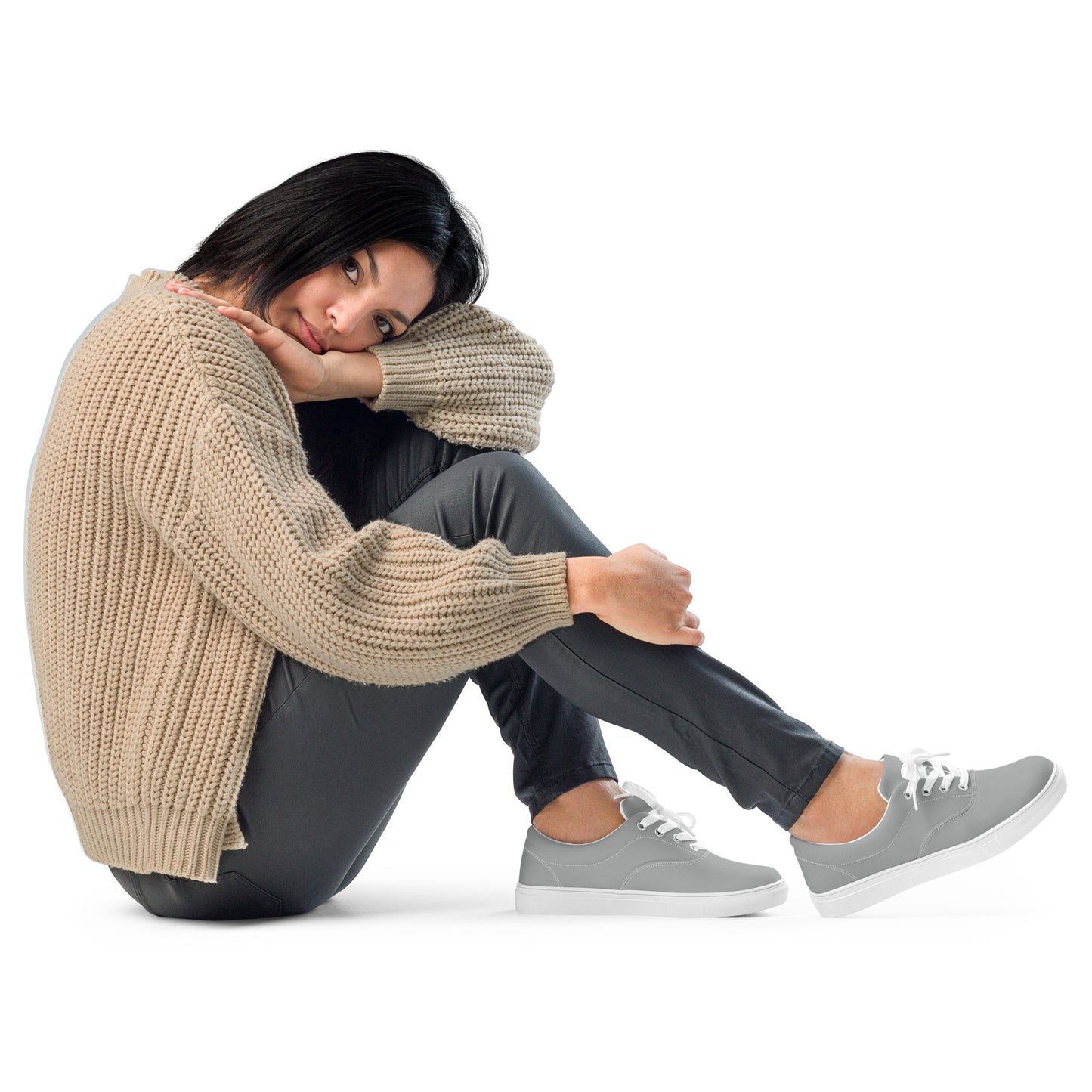 Women’s lace-up canvas shoes - Moonstone Grey