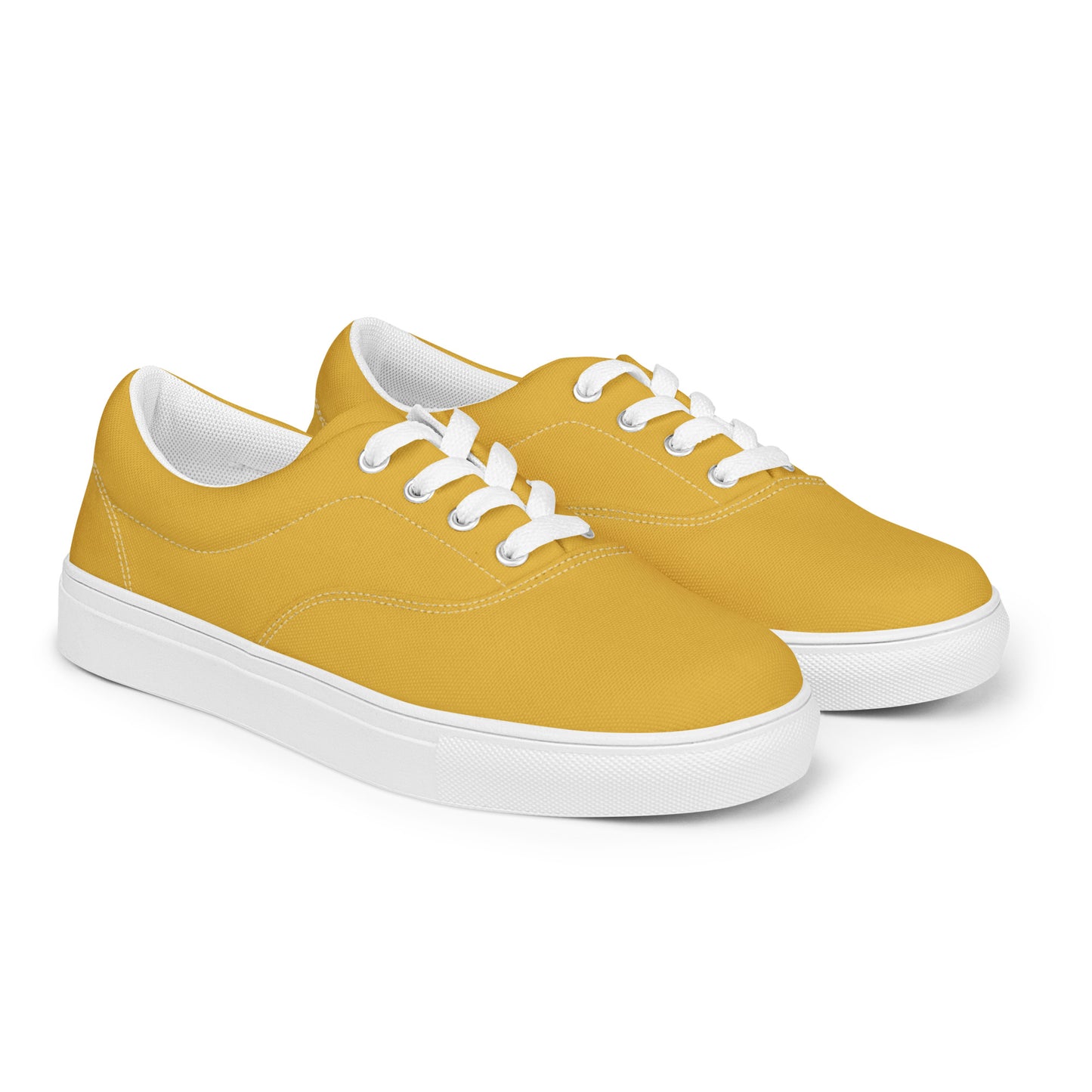 Women’s lace-up canvas shoes - Golden Yellow
