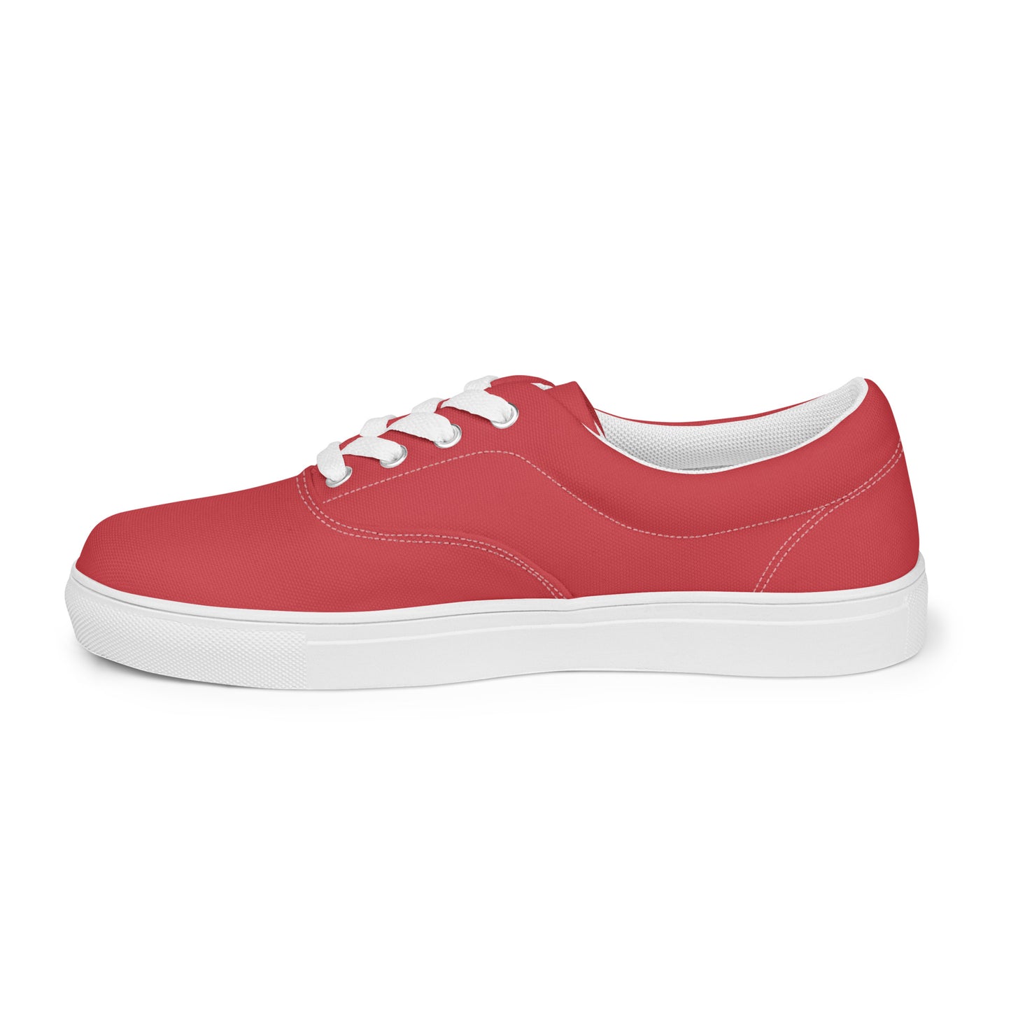 Women’s lace-up canvas shoes - Flamingo Red