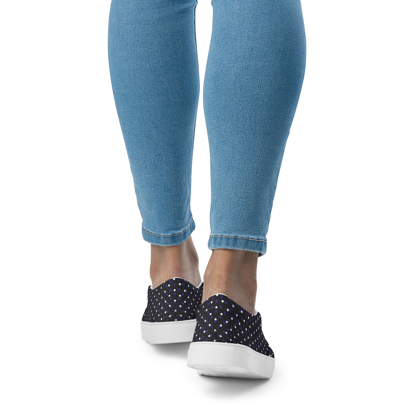 Women’s slip-on canvas shoes - Polka Dot Delight