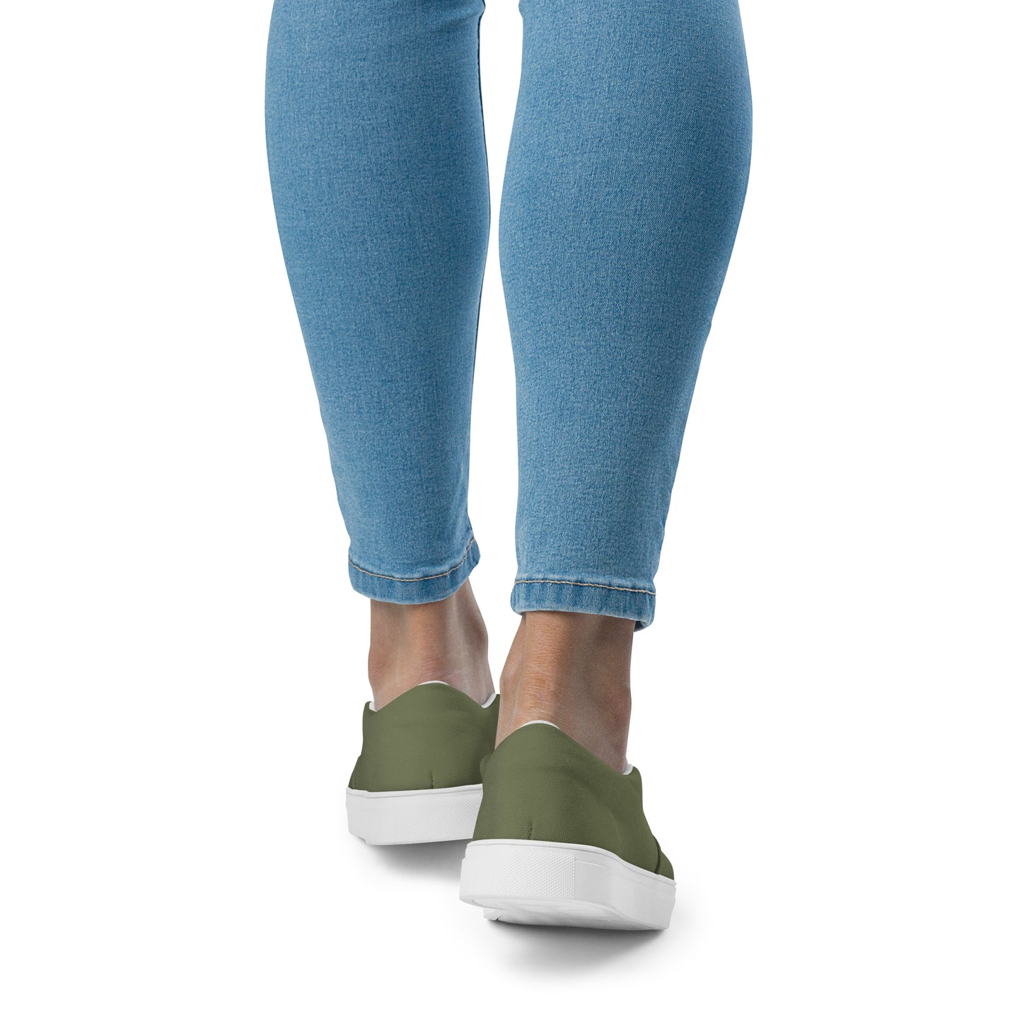 Women’s slip-on canvas shoes - Olive Green