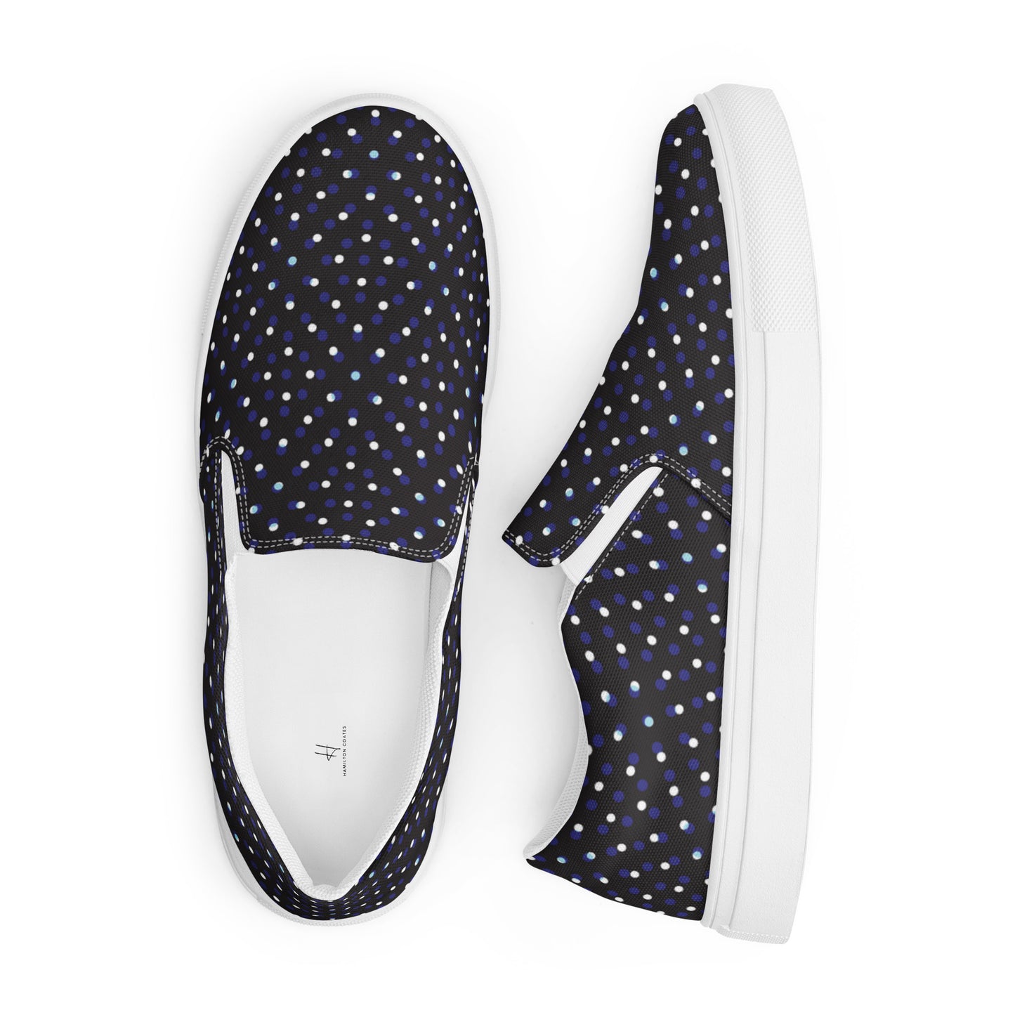 Women’s slip-on canvas shoes - Polka Dot Delight