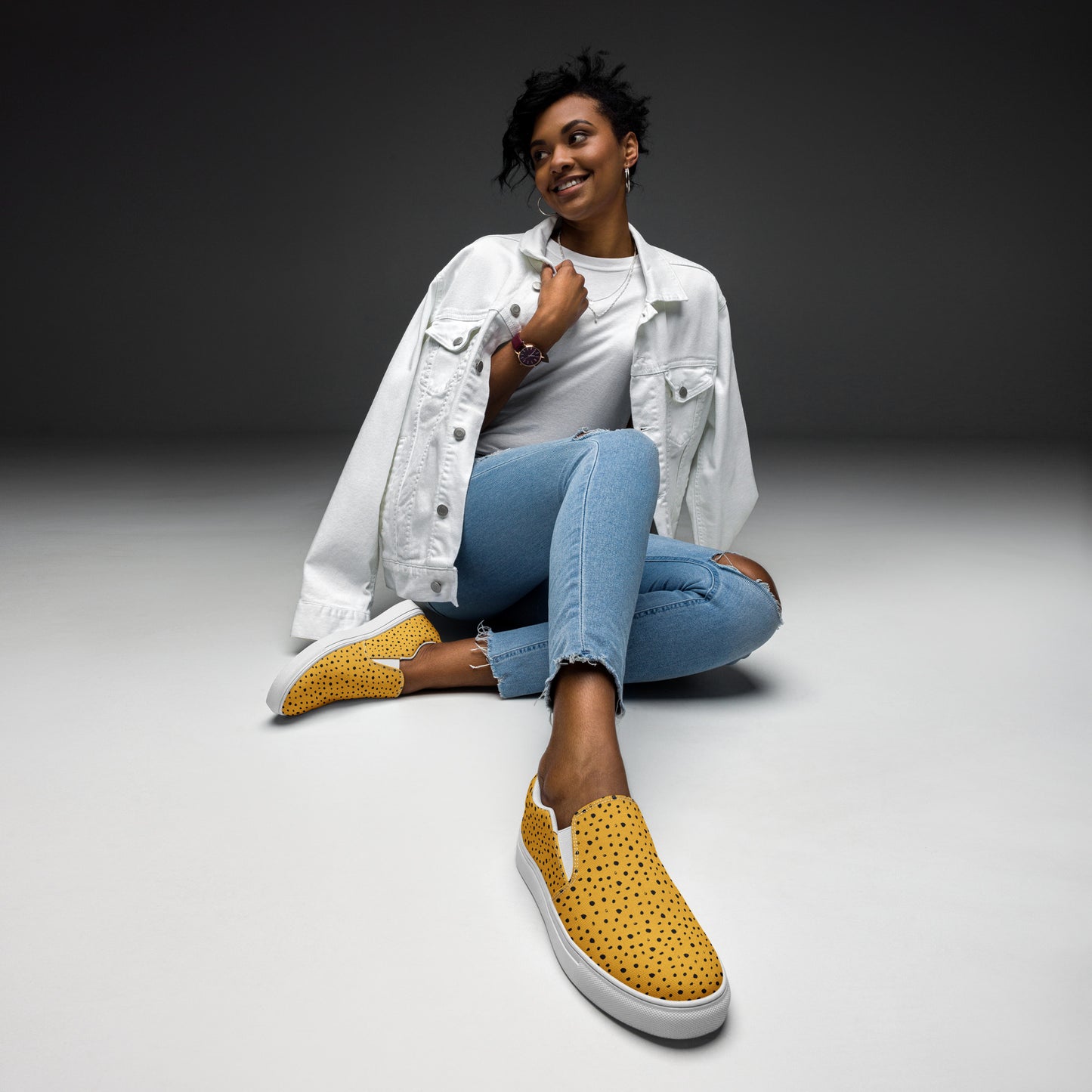 Women’s slip-on canvas shoes - Yellow Safari