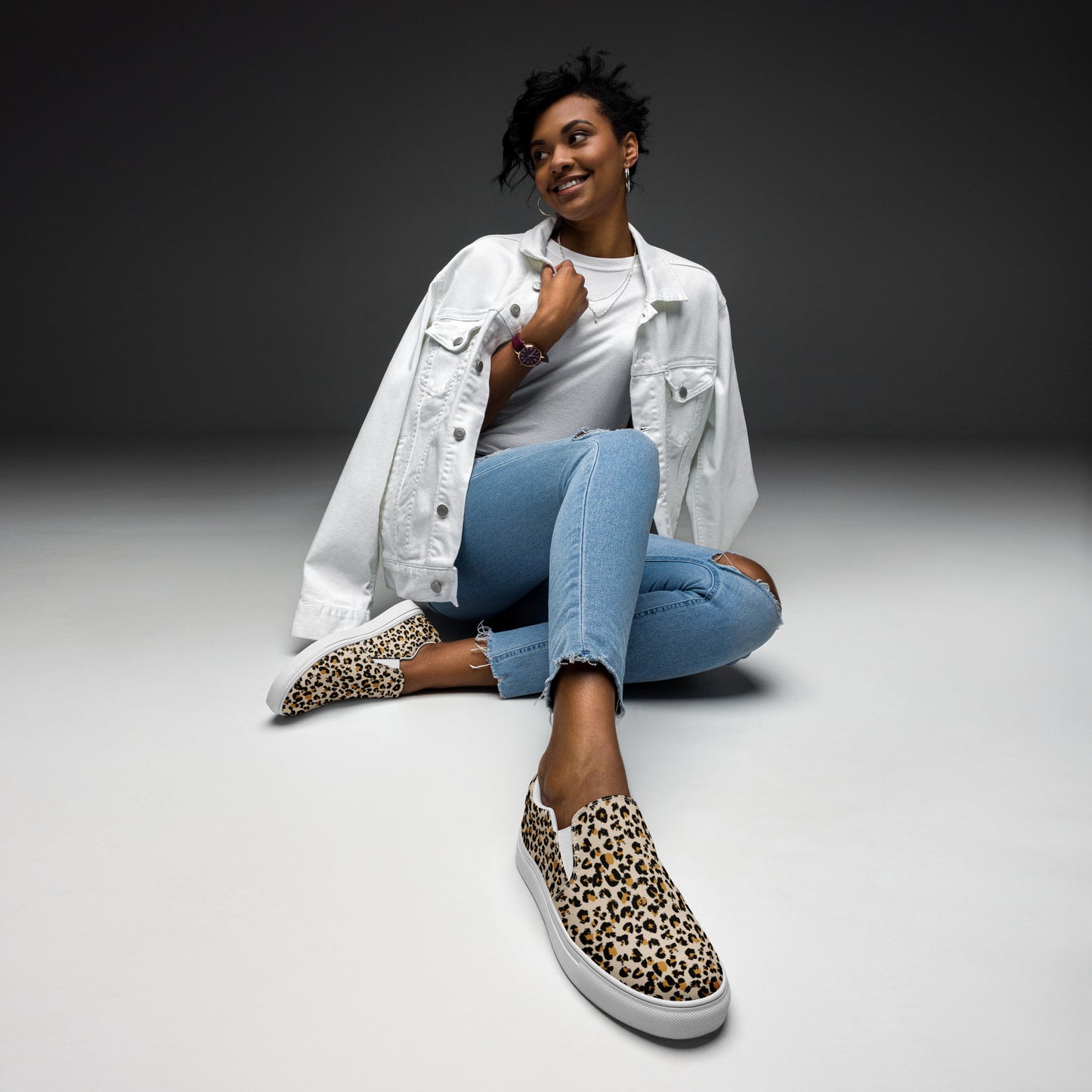 Women’s slip-on canvas shoes - Classic Leopard Print
