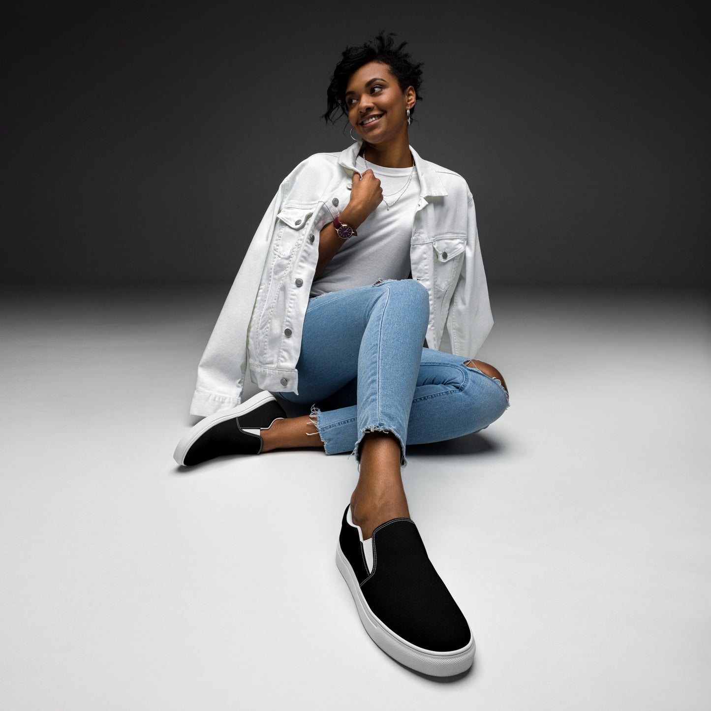 Women’s slip-on canvas shoes - Classic Black