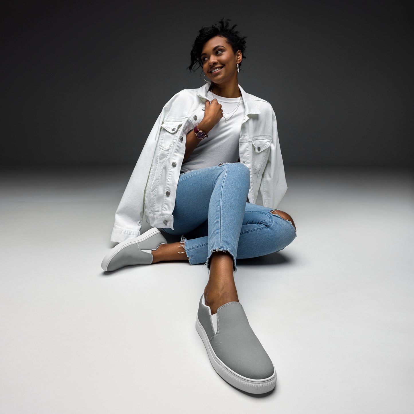Women’s slip-on canvas shoes - Moonstone Grey