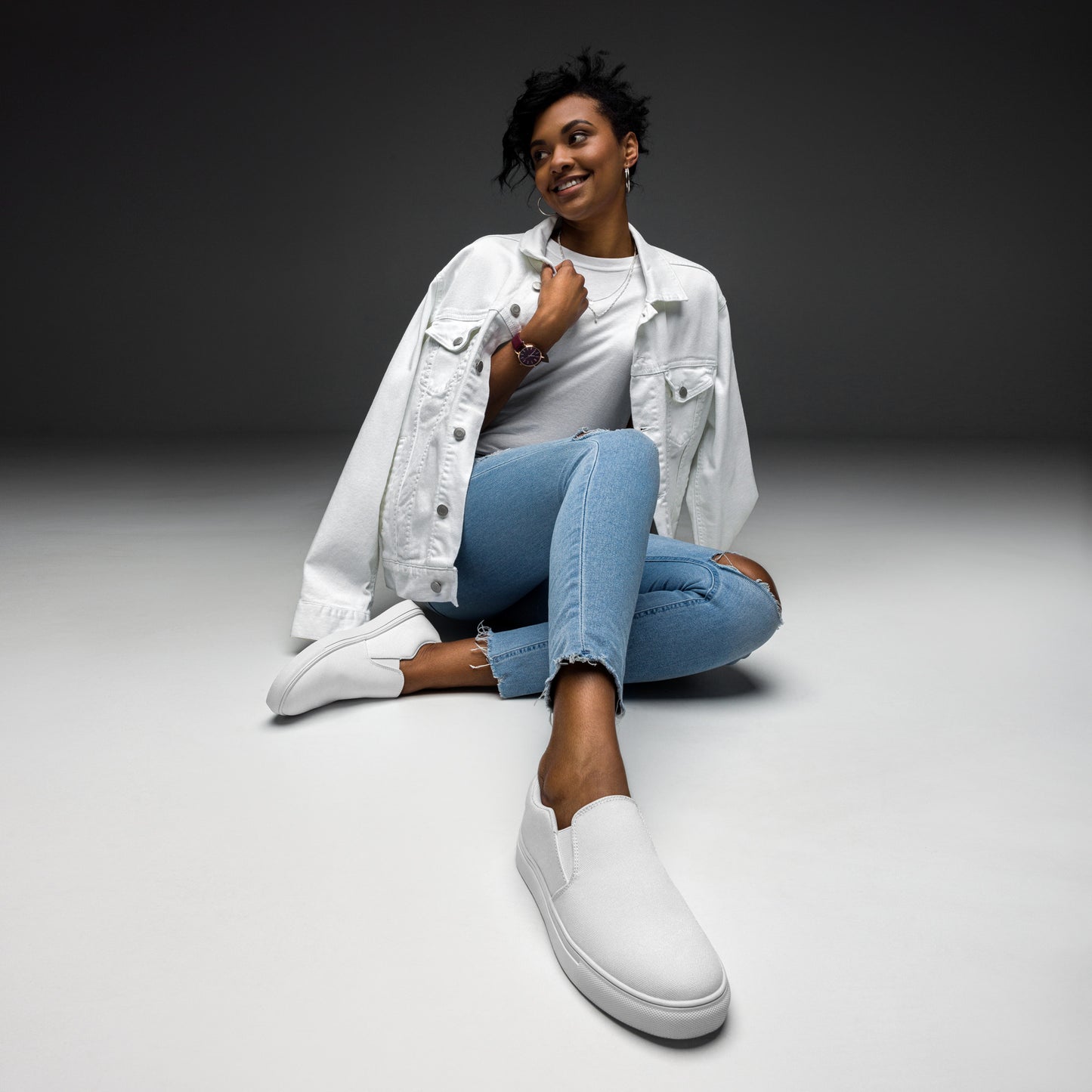 Women’s slip-on canvas shoes - Pure White