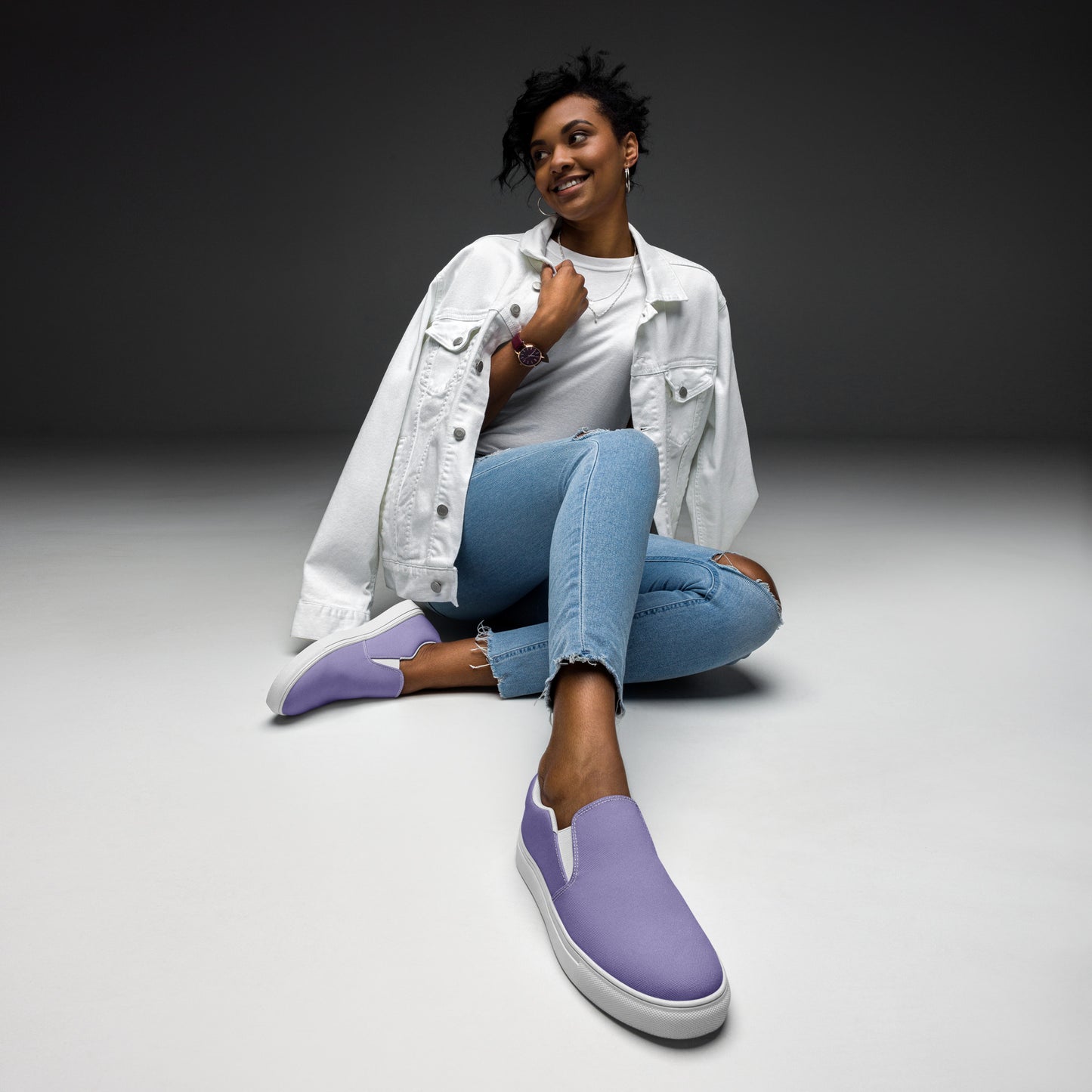 Women’s slip-on canvas shoes - Pastel Plum