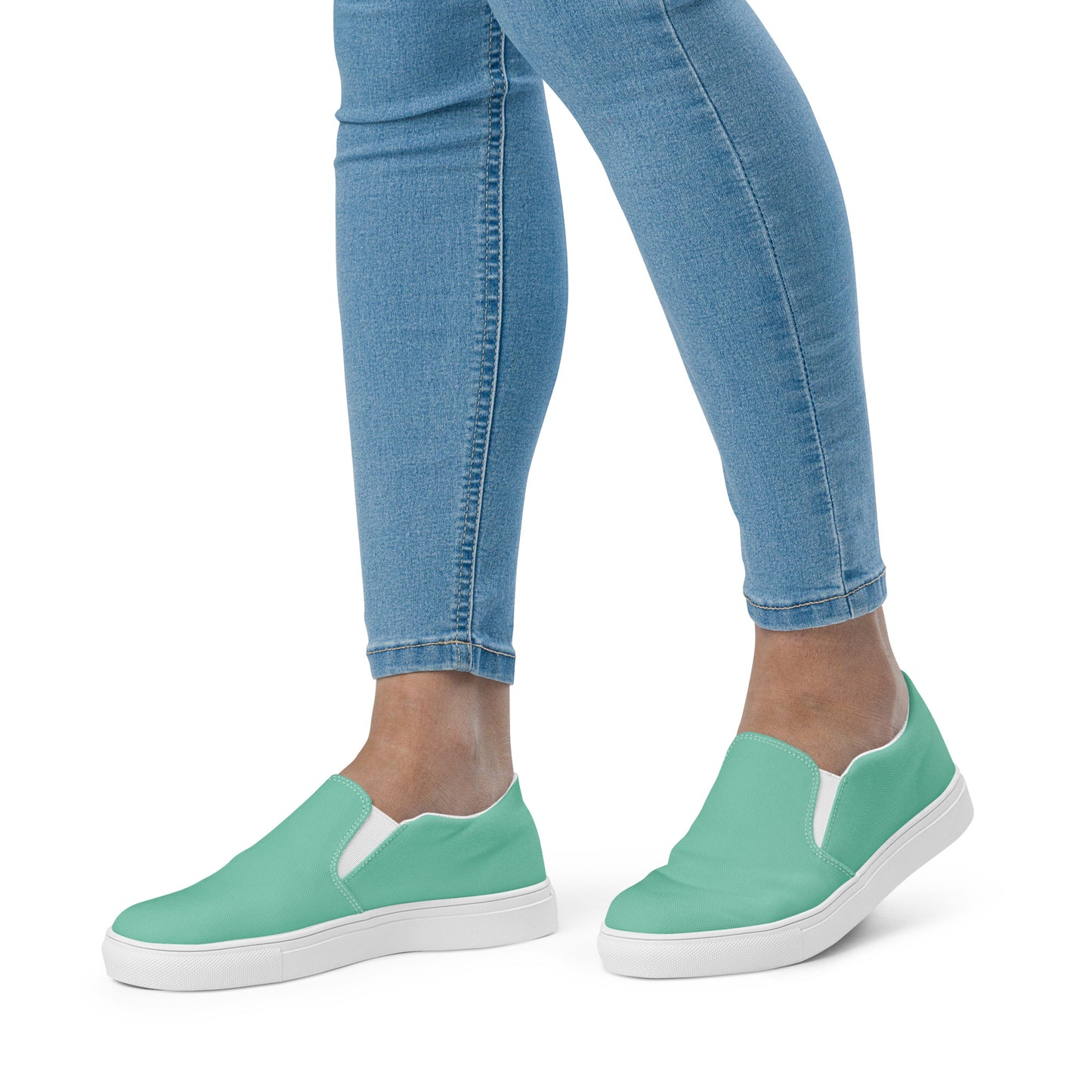 Women’s slip-on canvas shoes - Mint Green