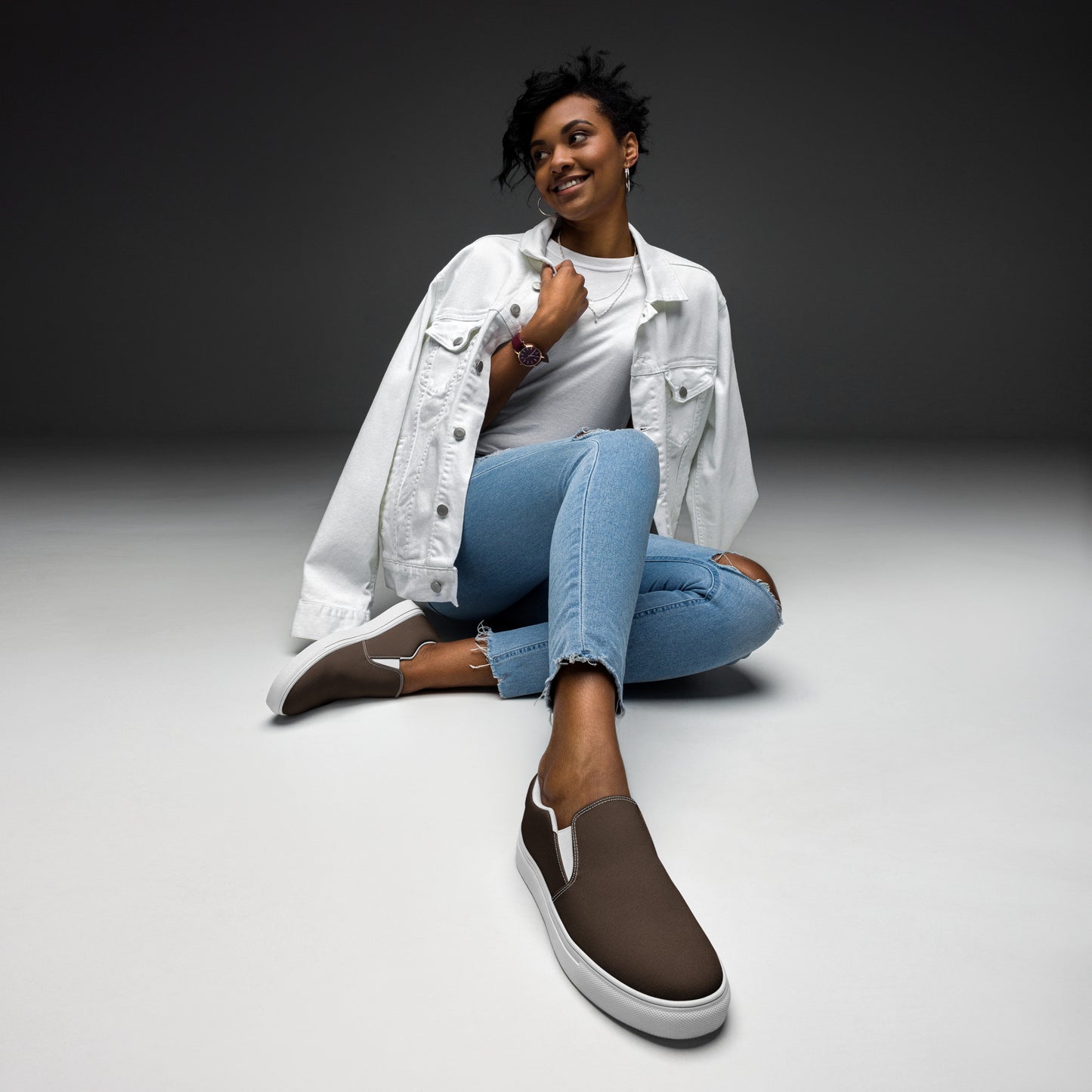 Women’s slip-on canvas shoes - Mocha