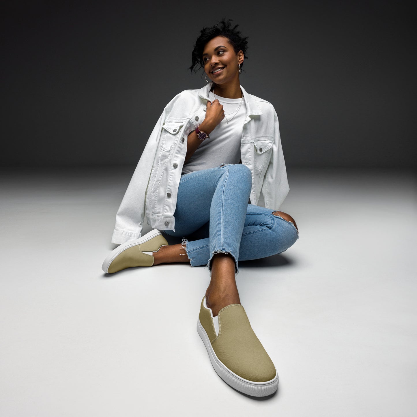 Women’s slip-on canvas shoes - Sandstone
