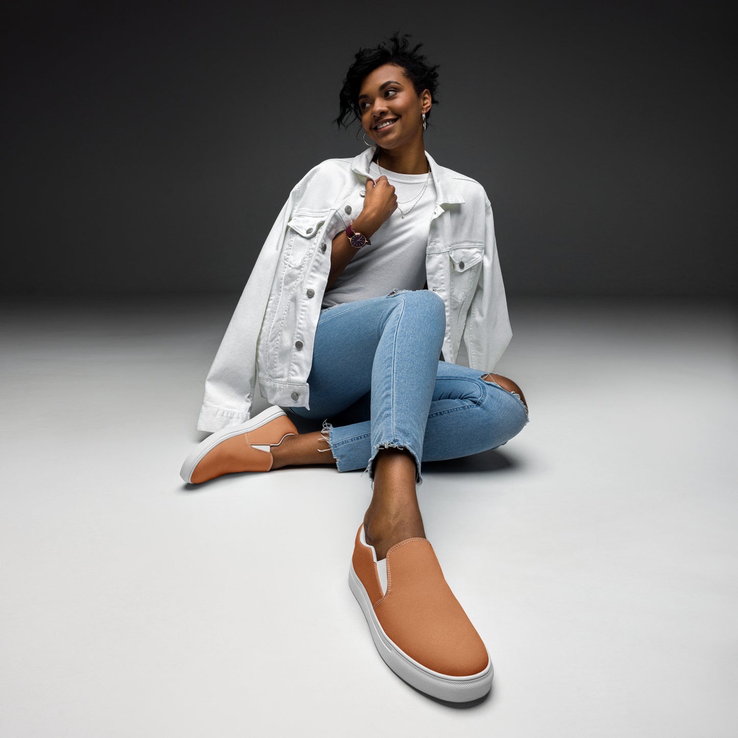 Women’s slip-on canvas shoes - Sunset Orange
