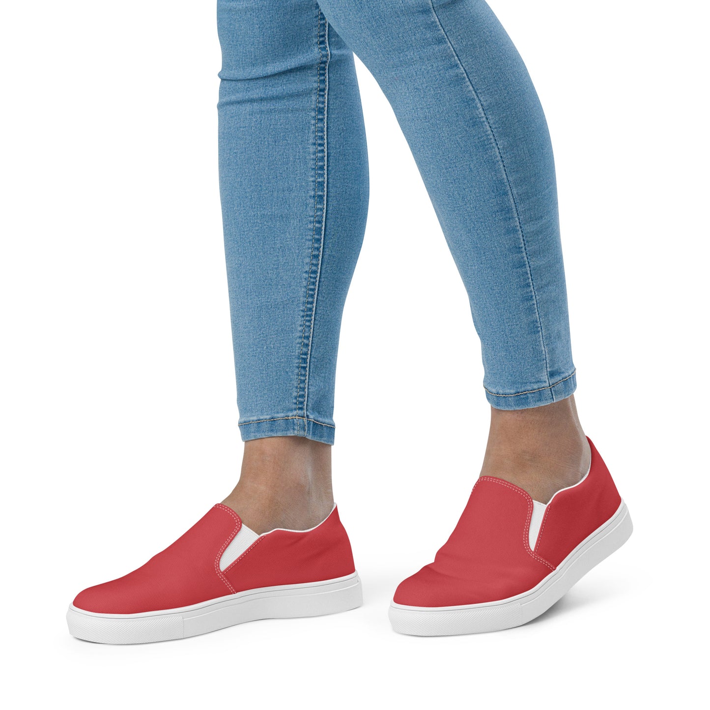 Women’s slip-on canvas shoes - Flamingo Red