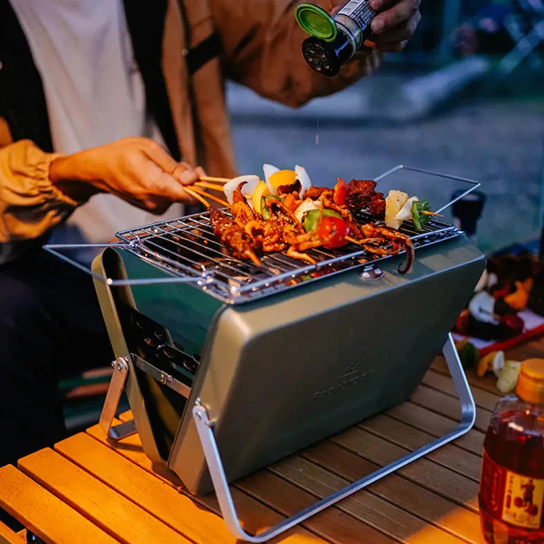 Rockbrook Portable Stainless Steel Charcoal Grill BBQ