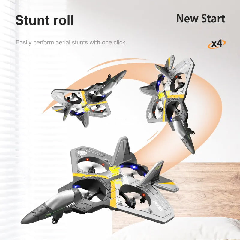 V17 Radio-Controlled Four-Rotor Stunt Fighter Plane