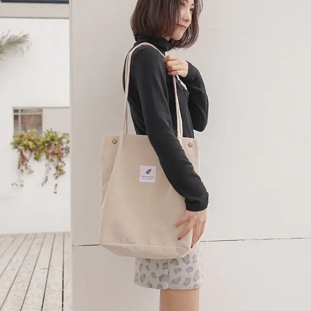 Casual Corduroy Carry Bag