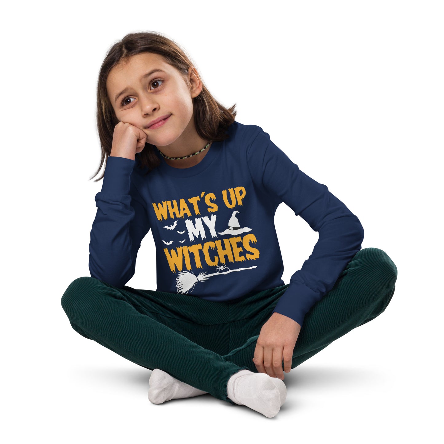 Youth long sleeve tee - What's up my witches