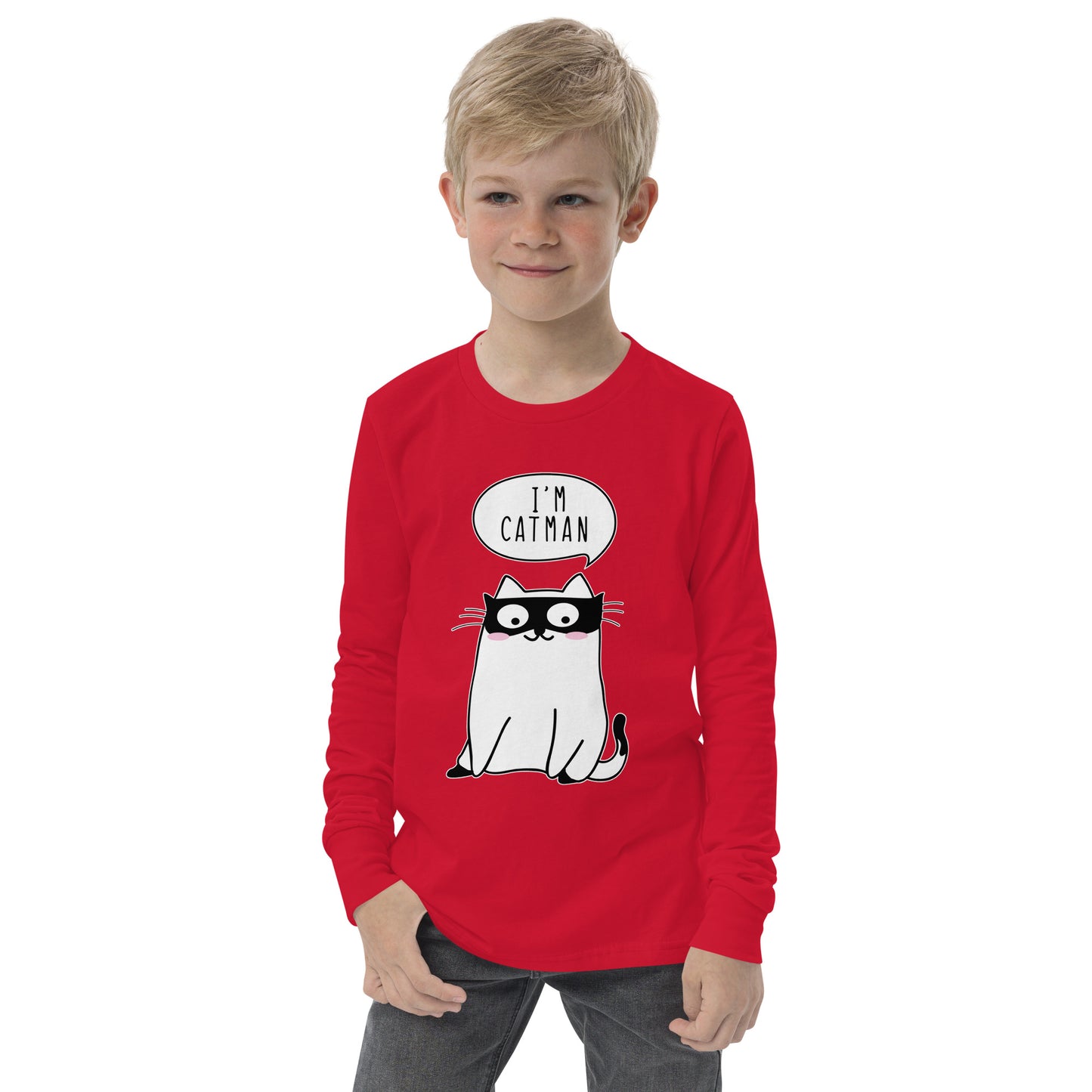 Youth long sleeve tee - I'm Catman