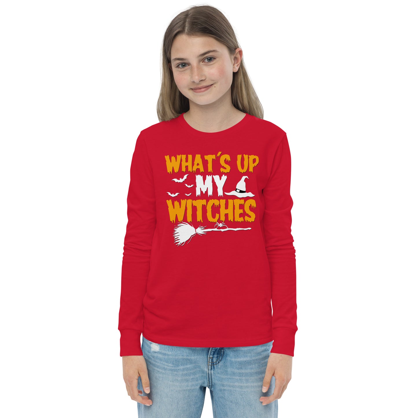 Youth long sleeve tee - What's up my witches