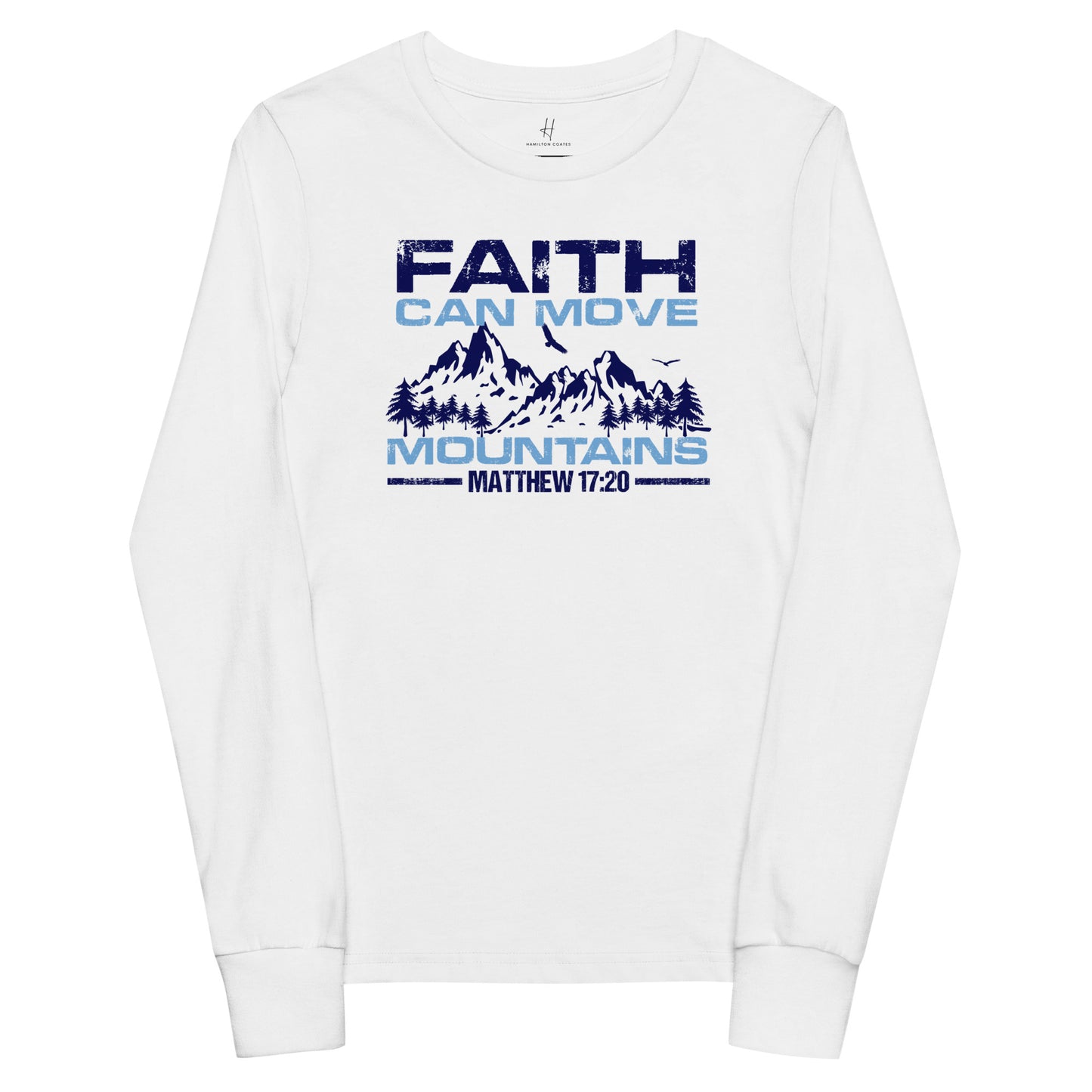 Youth long sleeve tee - Faith can Move Mountains