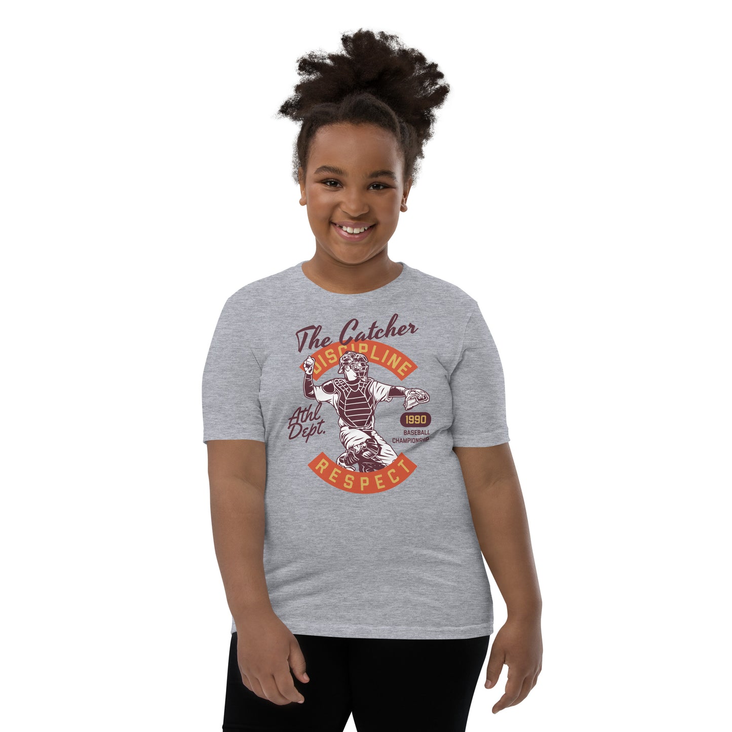 Youth Short Sleeve T-Shirt - Baseball catcher