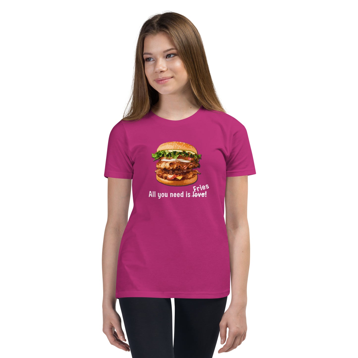 Youth Short Sleeve T-Shirt - All you need is fries!