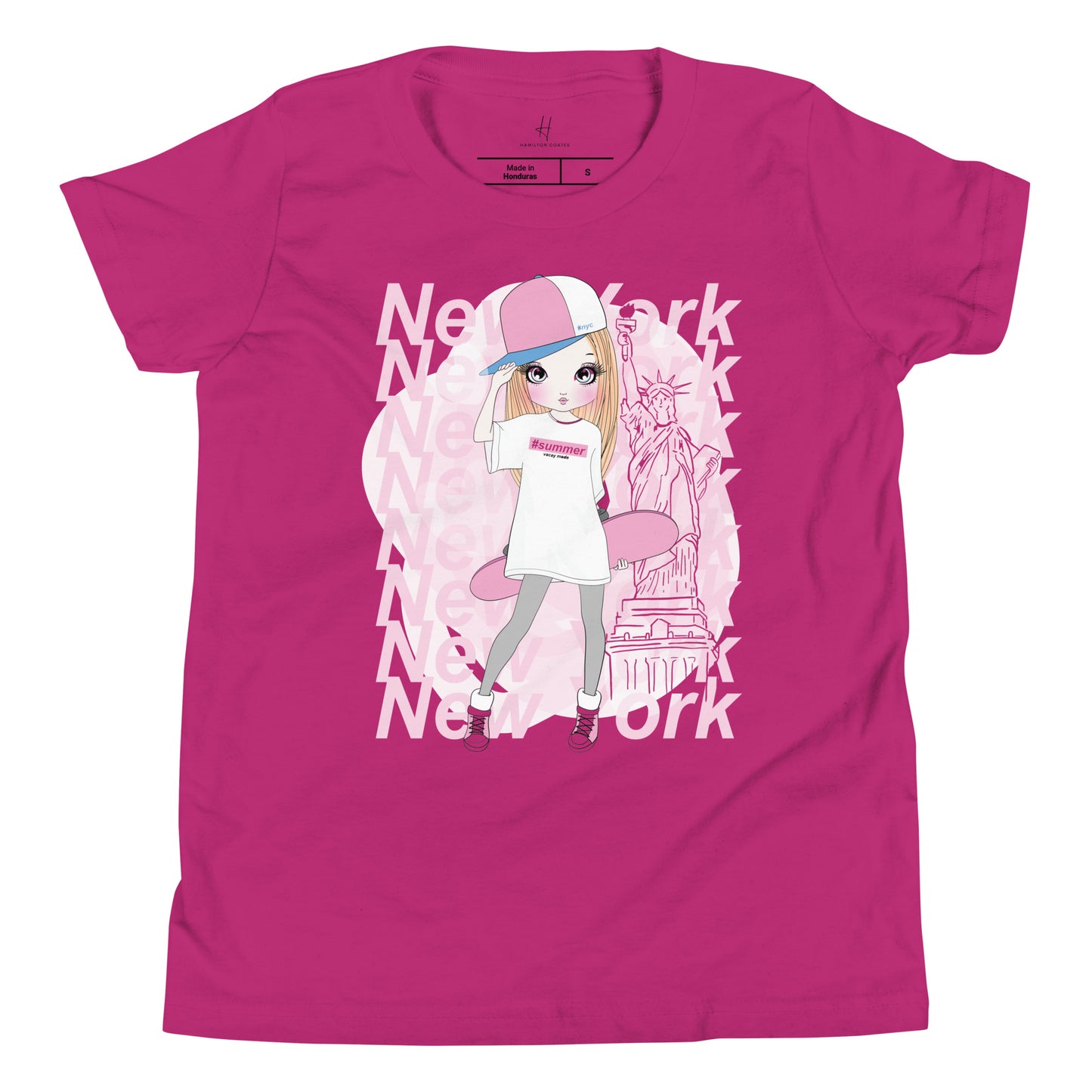 Youth Short Sleeve T-Shirt - New York Skater Girl