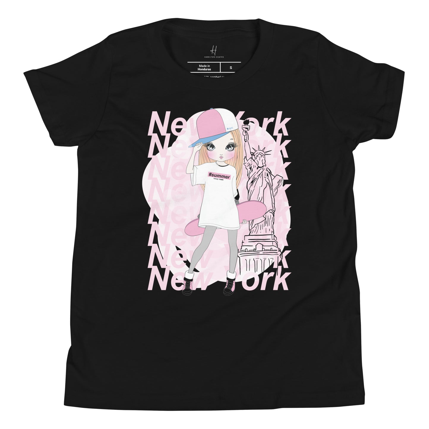 Youth Short Sleeve T-Shirt - New York Skater Girl