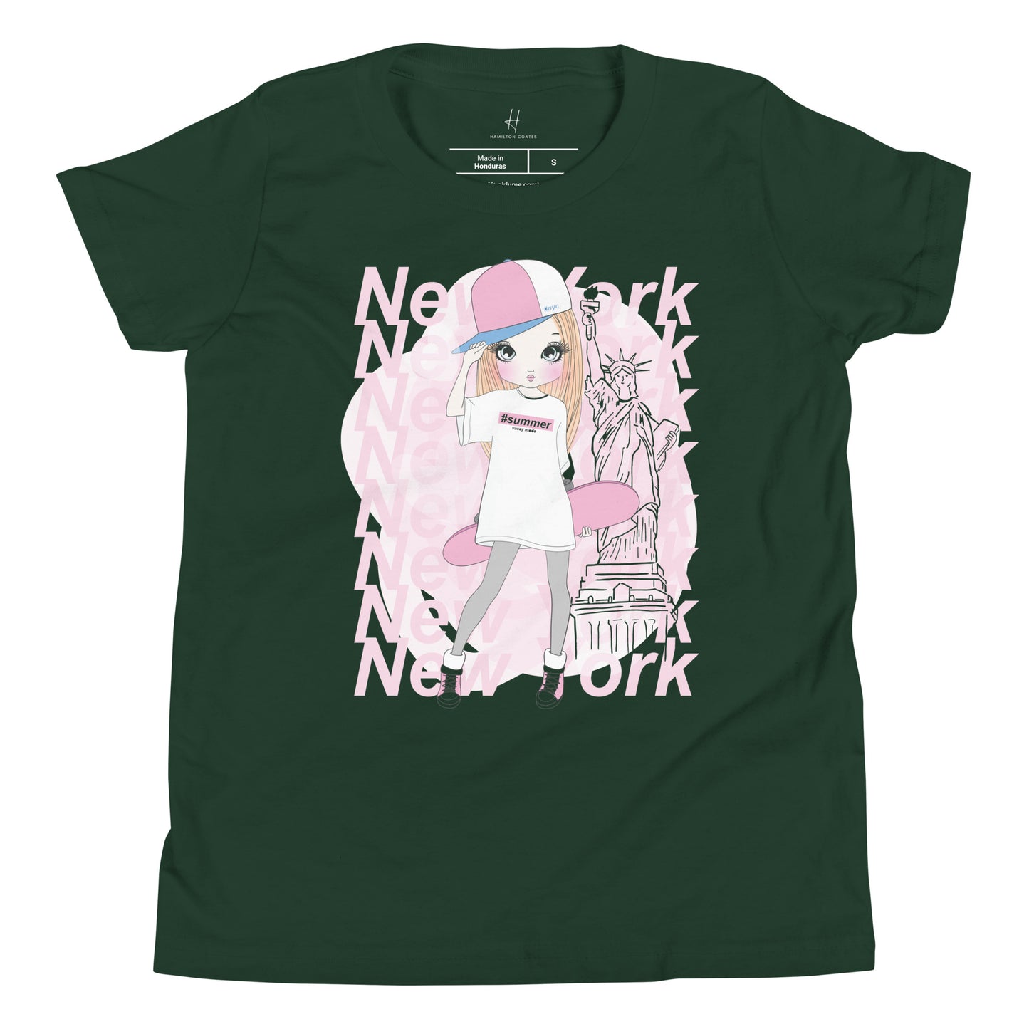 Youth Short Sleeve T-Shirt - New York Skater Girl